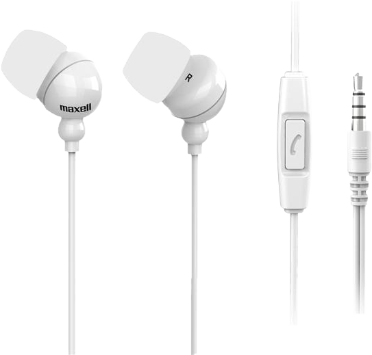 MAXELL 303760.00.CN PLUGZ + MIC mikrofonos fülhallgató, fehér