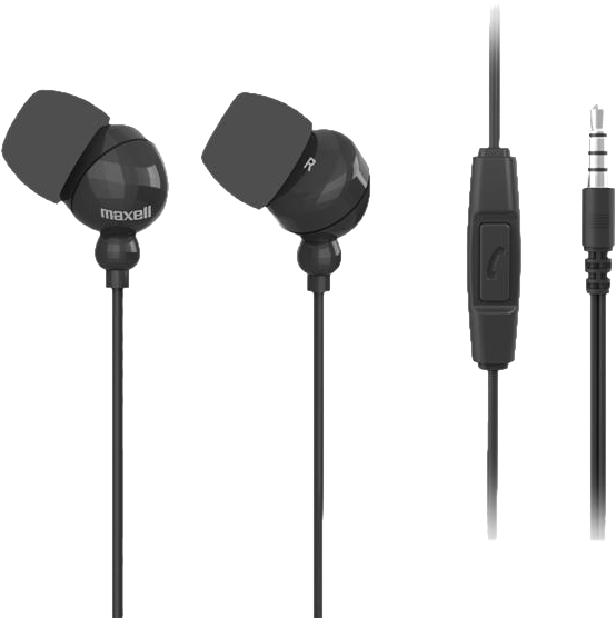 MAXELL 303759.00.CN PLUGZ + MIC mikrofonos fülhallgató, fekete