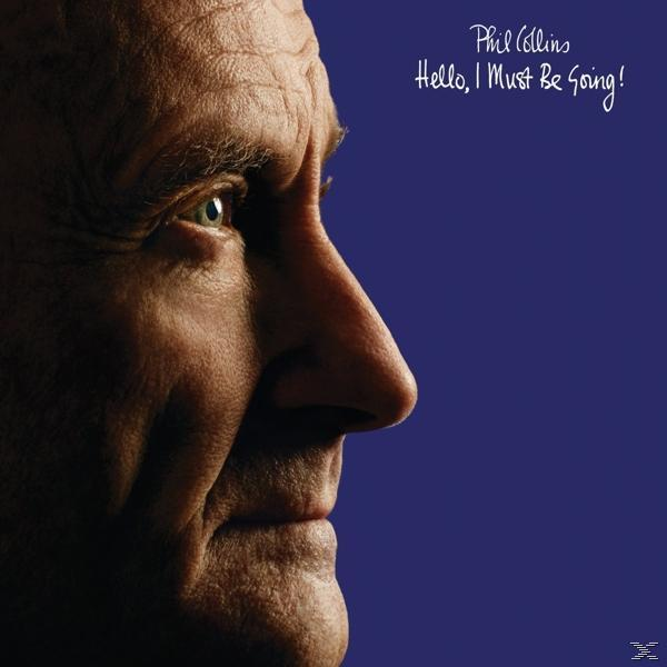 Phil Collins album borító. Phil Collins profil nézete. Kék háttér.
