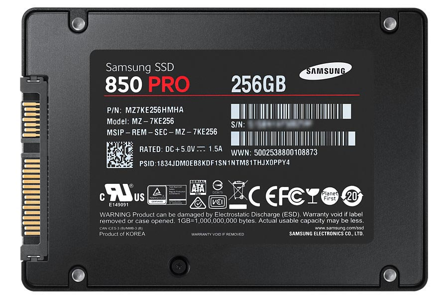 SAMSUNG 850 Pro Festplatte, 256 GB SSD SATA 6 Gbps, 2,5 Zoll