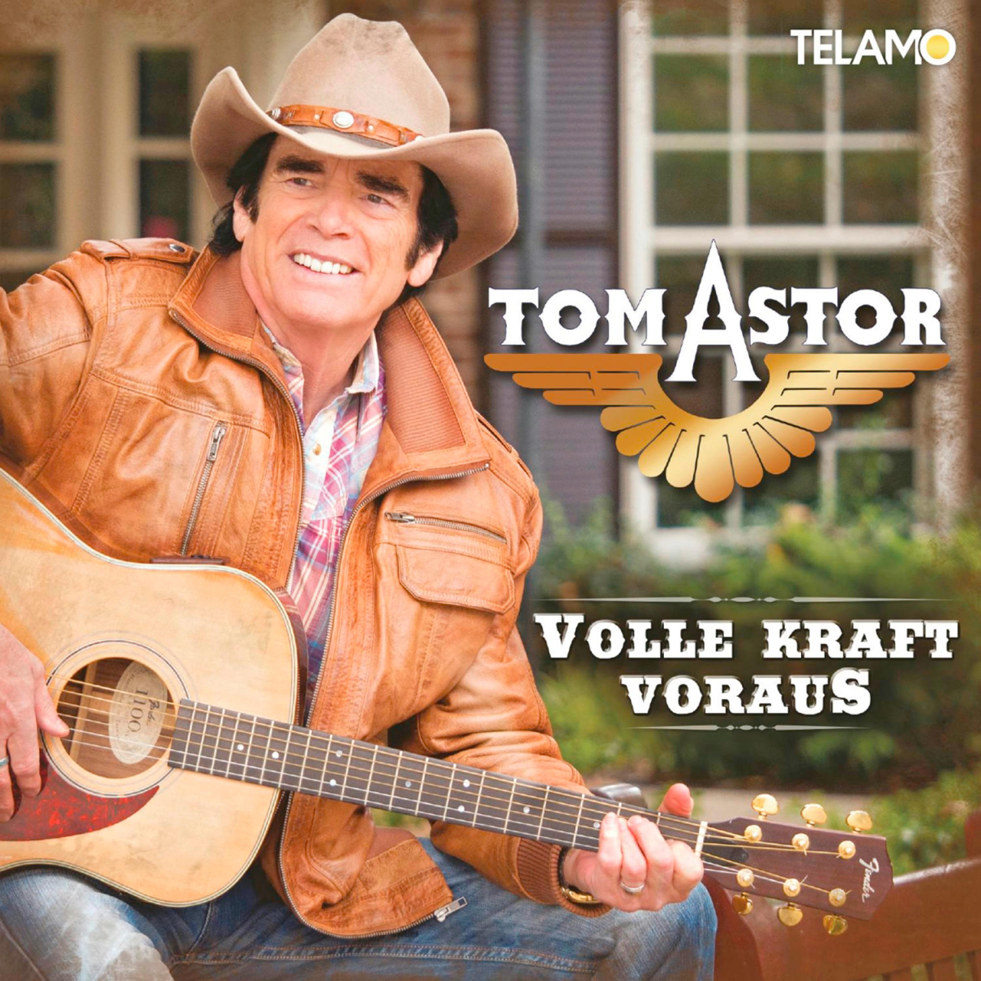 Albumcover von Tom Astor mit Gitarre, Cowboyhut und Lederjacke.