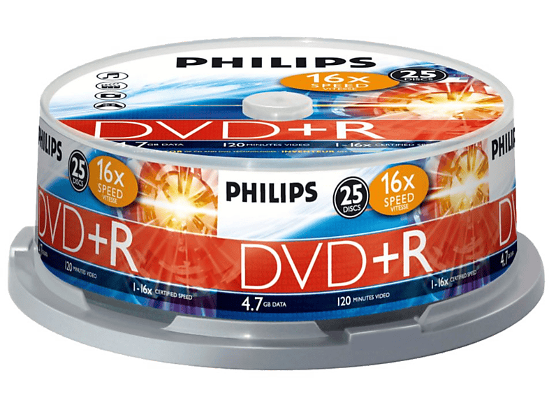 PHILIPS Pack 25 DVD+R 4.7 GB 16x (DR4S6B25F/00 )