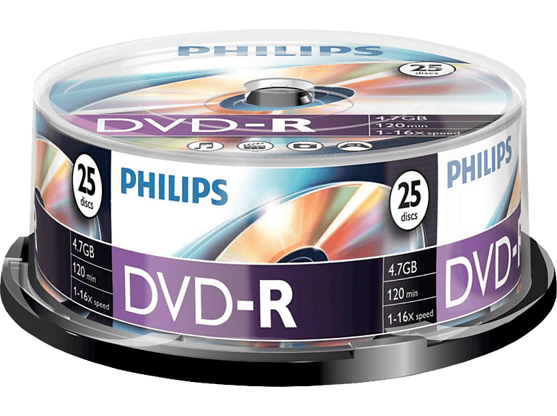 PHILIPS 25 Pack DVD-R 4.7 GB 16 x (DM4S6B25F/00)