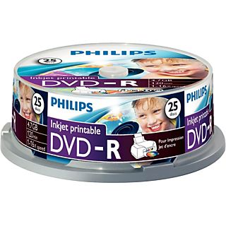 PHILIPS 25 Pack DVD-R 4.7 GB 16 x Printbaar (DM4I6B25F/00)