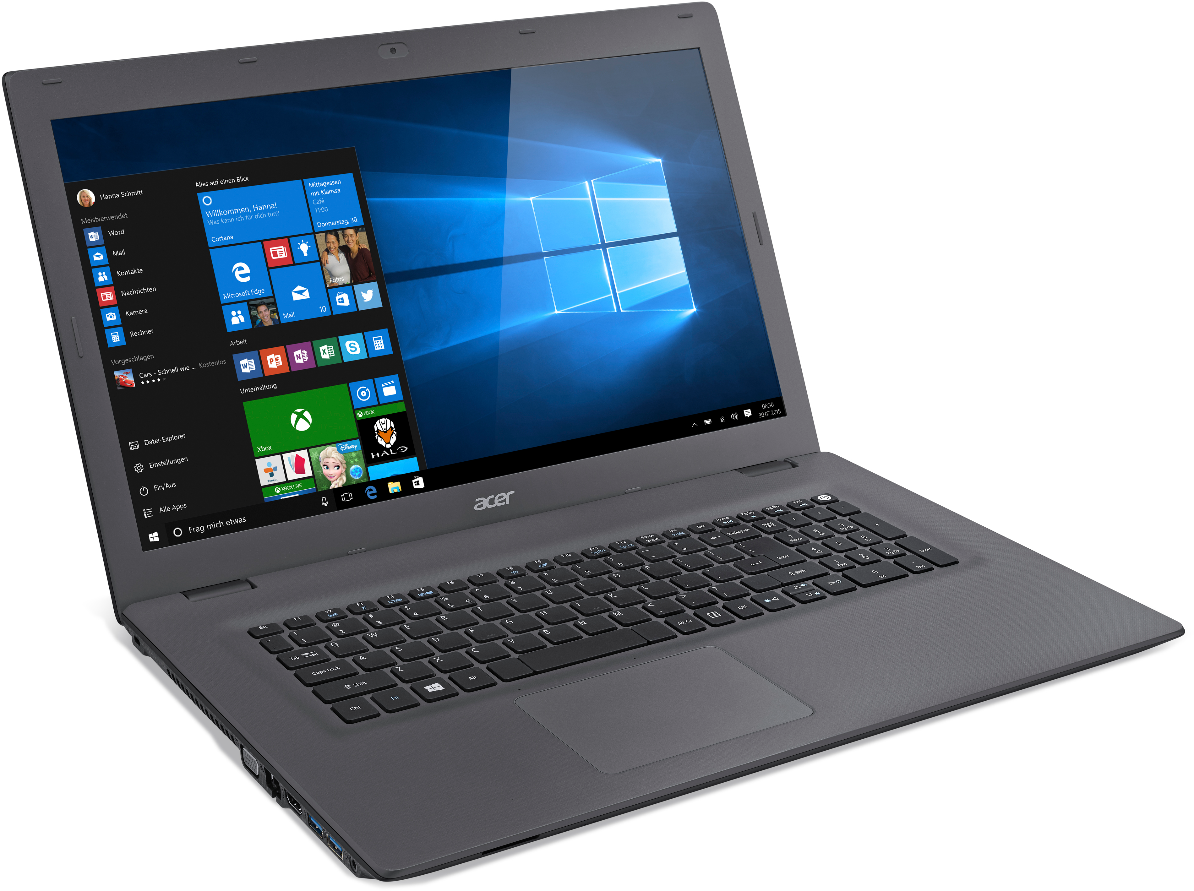 ACER E5-773G-70K4 (NX.G2CEG.002) Notebook, 17,3 Zoll, Intel® Core™ i7-6500U Prozessor
(4M Cache, bis zu 3.10 GHz), 8 GB, 1000 GB HDD + 256 GB SSD