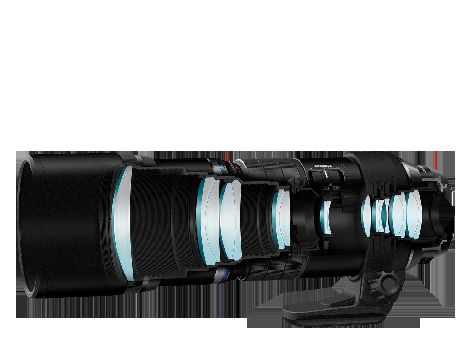 OLYMPUS M.ZUIKO DIGITAL ED 300 mm - 300 mm 1:4.0 IS (Objektiv für Micro-Four-Thirds, Schwarz)