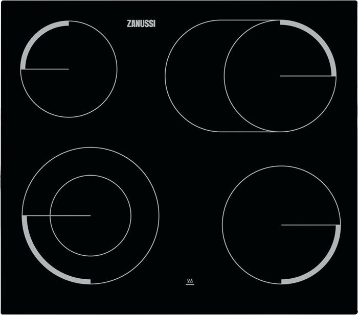 ZANUSSI ZEV6046FBA Beépíthető kerámia főzőlap, 60 cm, összeépíthető sütőhöz