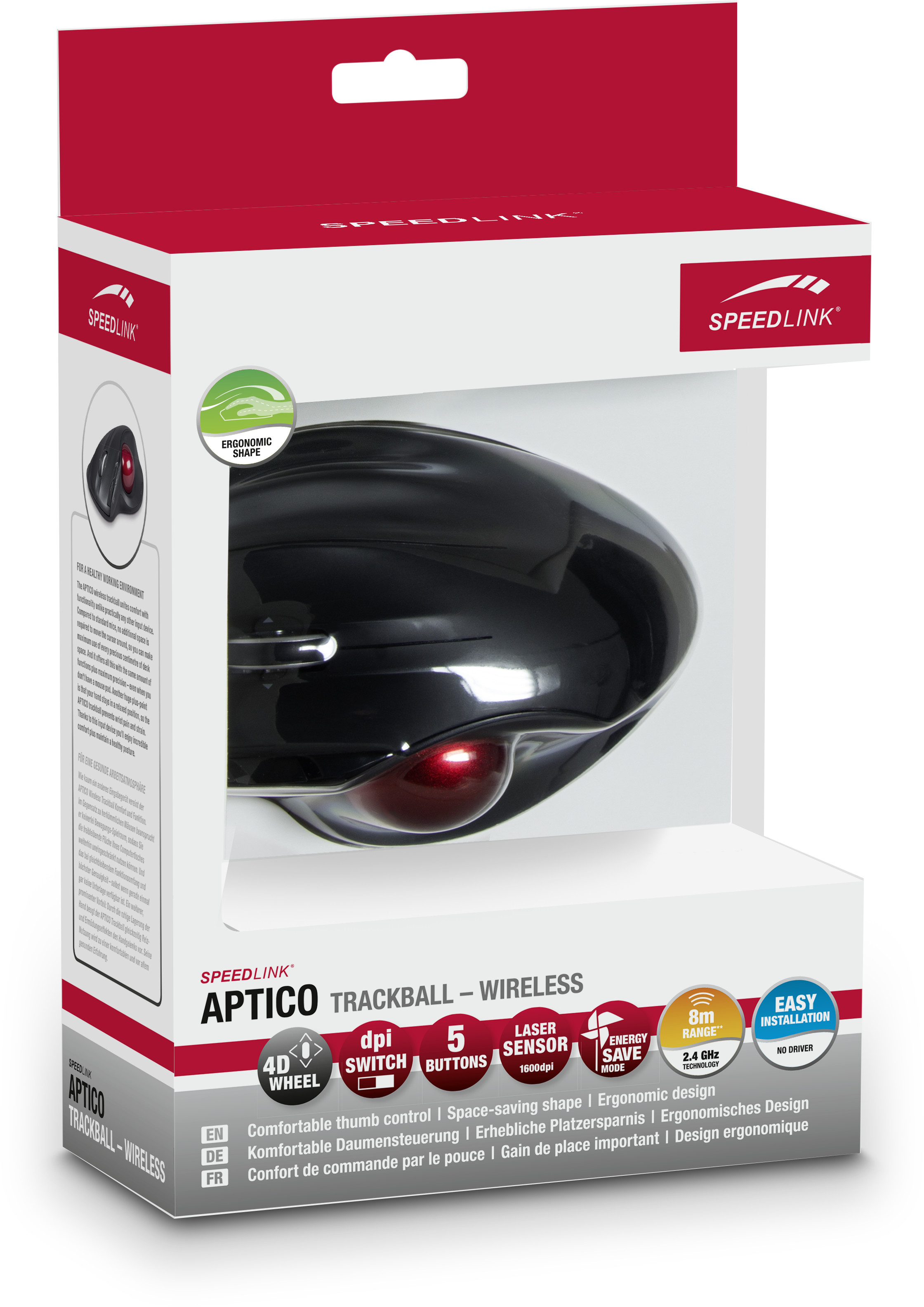 SPEEDLINK APTICO Trackball, Schwarz