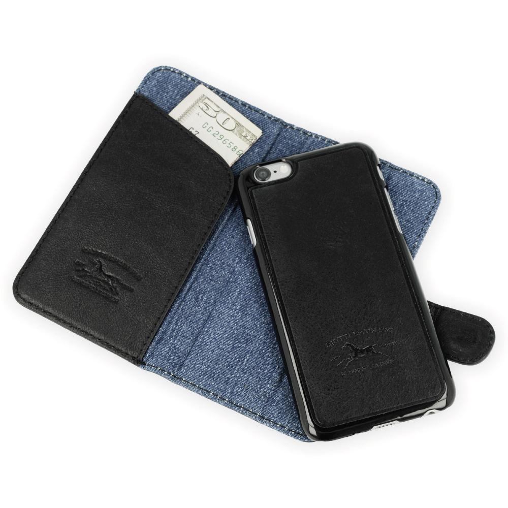 QIOTTI QIOTTI Q.Book Denim 2.0 Magic Vintage Schwarz Jeans für Apple iPhone 6 / 6s, Bookcover, Apple, iPhone 6, iPhone 6s, Jeans, Schwarz