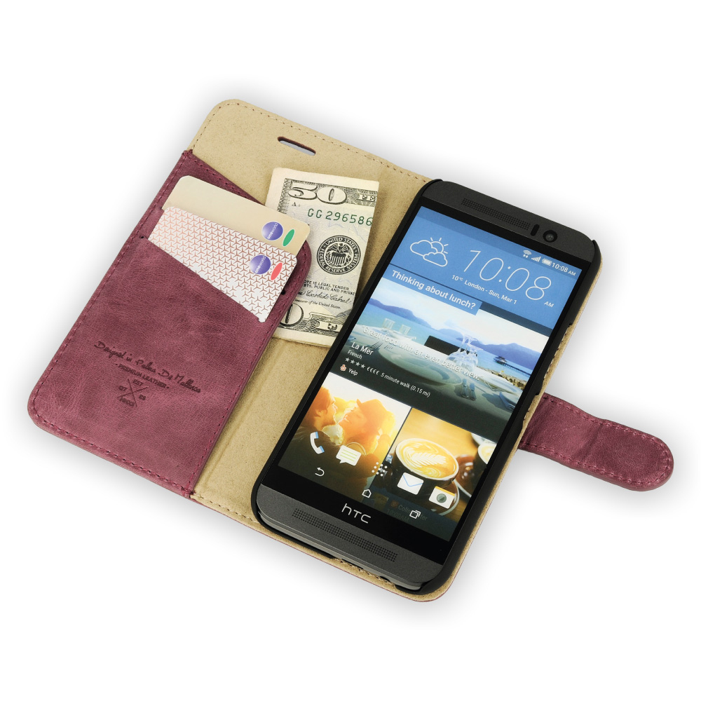 QIOTTI Q.Book Fine M9, (M9), HTC One Bookcover, HTC, für Purpur One Purpur Smart