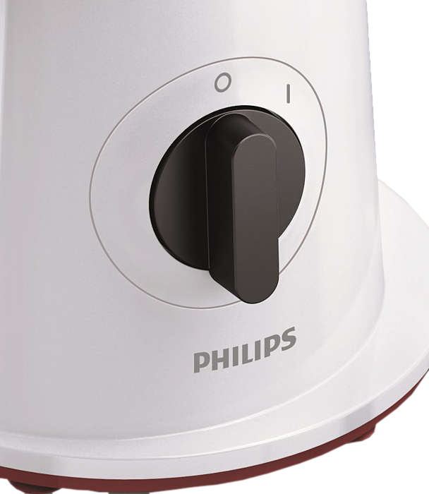 Philips turmixgép vezérlőtárcsa. Fekete tárcsa fehér alapon. Jelzések: O (ki) és I (be).