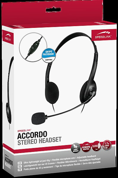 SPEEDLINK ACCORDO PC (SL-870003-BK), On-ear Kopfhörer