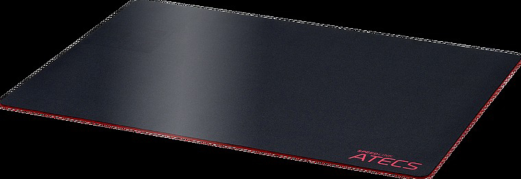 Tappetino per mouse nero con bordi rossi. Il testo 'SPEEDLINK ATECS' è stampato in rosso in basso.