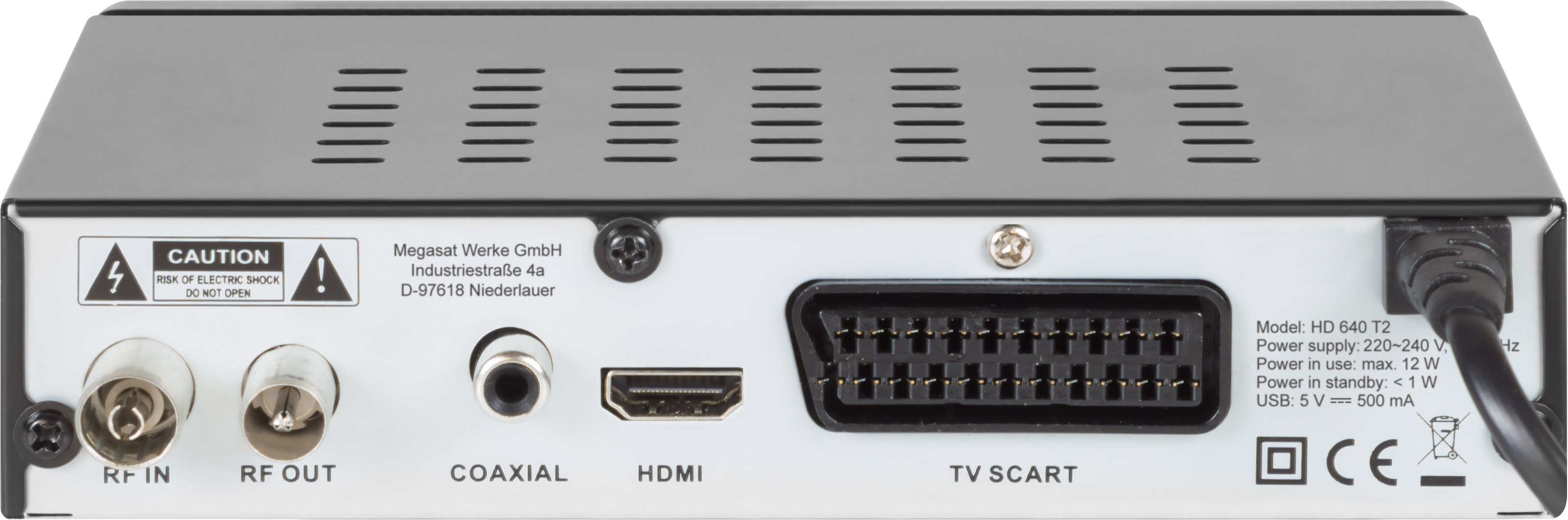 MEGASAT HD 640 T2 DVB-T2 HD Receiver (HDTV, DVB-T2 HD, Schwarz)