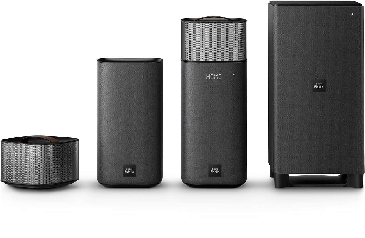 PHILIPS FIDELIO E 6/12  Surroundlautsprecher (5.1 Kanal, Schwarz