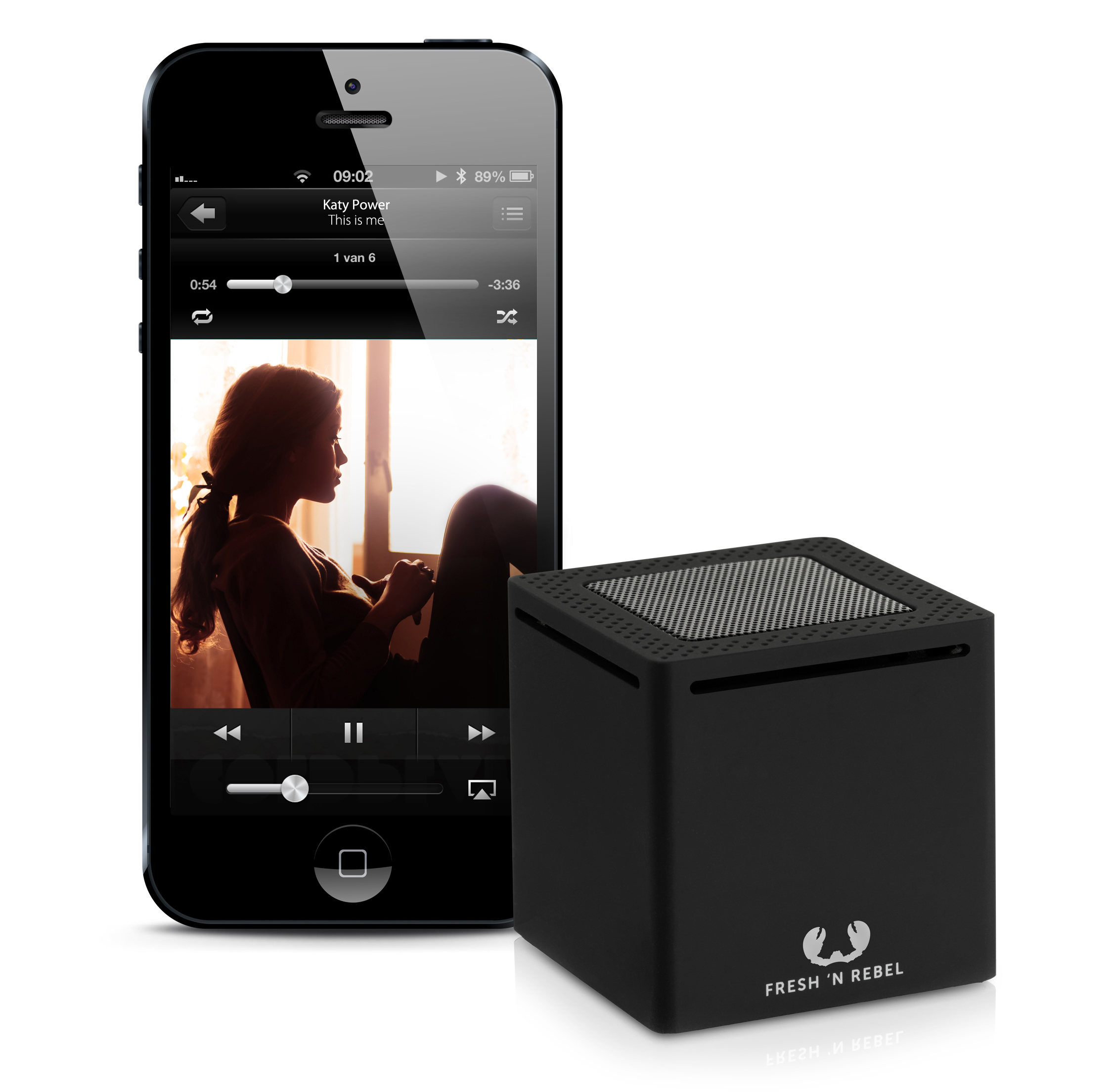 FRESH ‘N REBEL Rockbox Cube Bluetooth Lautsprecher, Schwarz