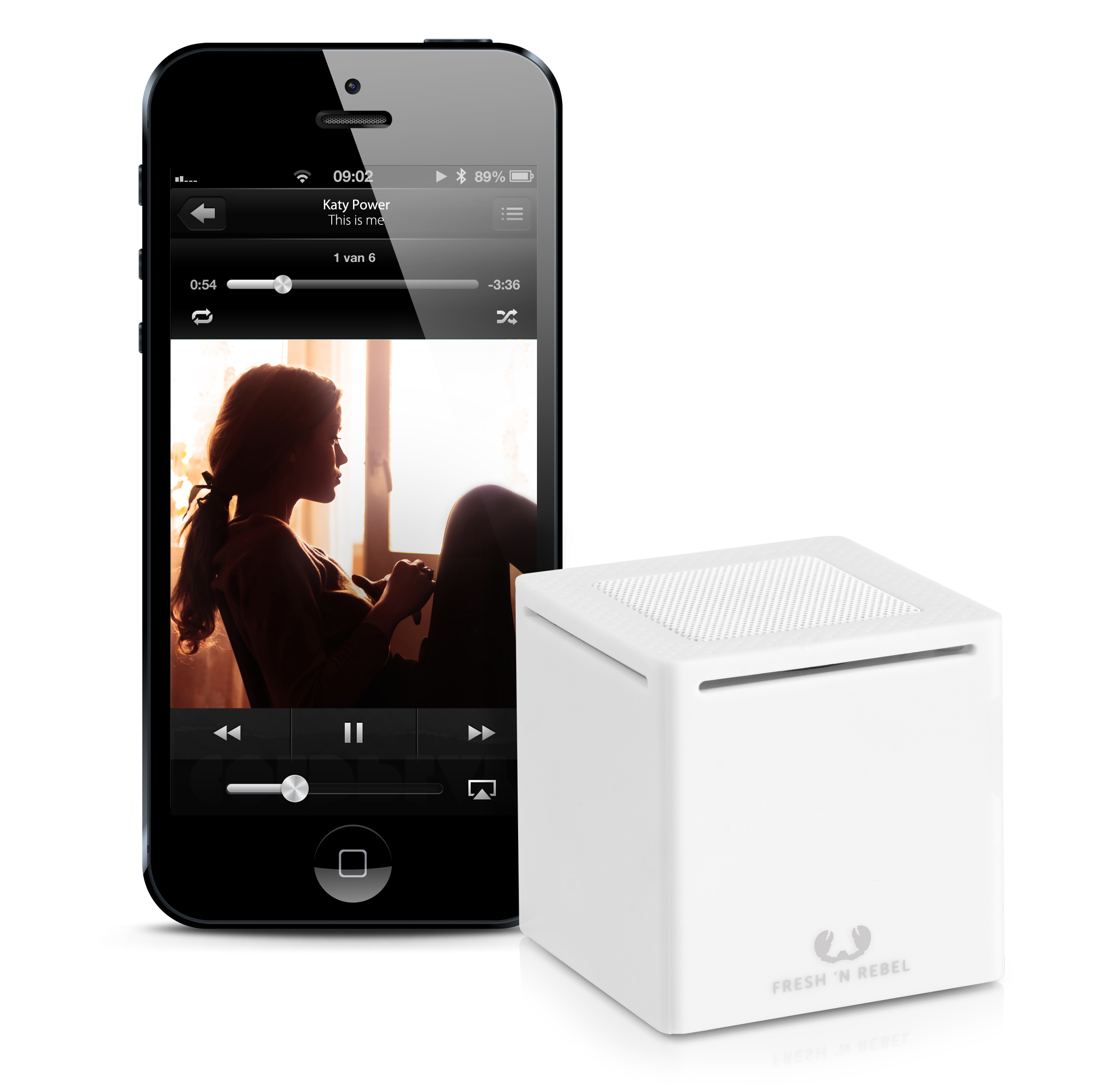 FRESH ‘N REBEL Rockbox Cube Bluetooth Lautsprecher, Weiß