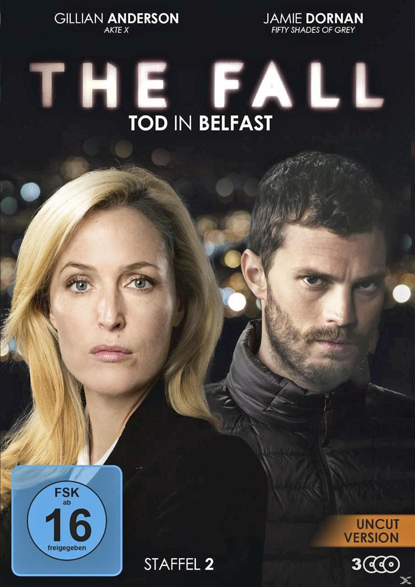 DVD-Cover mit den Schauspielern Gillian Anderson und Jamie Dornan.