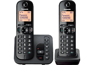 PANASONIC KX-TGC222SLB DECT DUO - Schnurlostelefon (Schwarz)