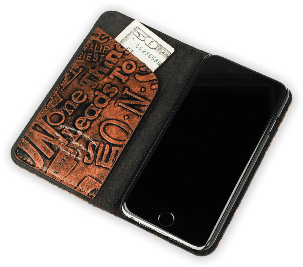 QIOTTI QP-B-0120-01-IP6, Bookcover, Apple, iPhone 6, iPhone 6s, Braun