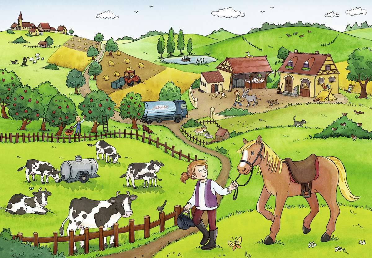RAVENSBURGER Fleißig auf Puzzle Mehrfarbig dem Bauernhof
