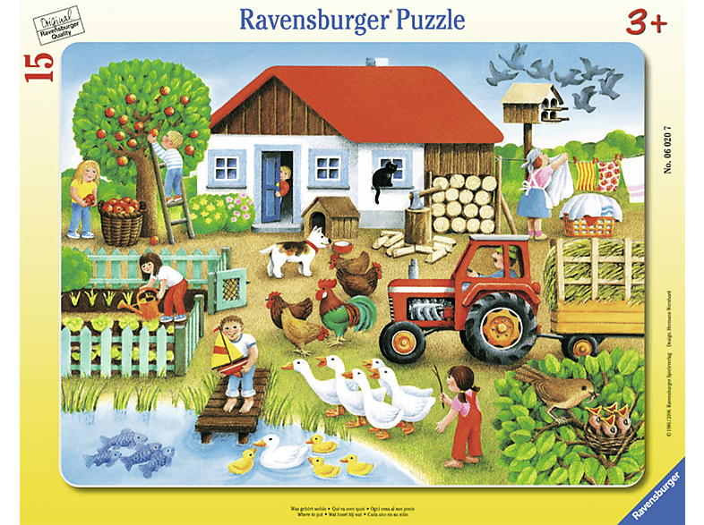 Kinderpuzzle RAVENSBURGER Mehrfarbig Was Puzzle wohin? - gehört