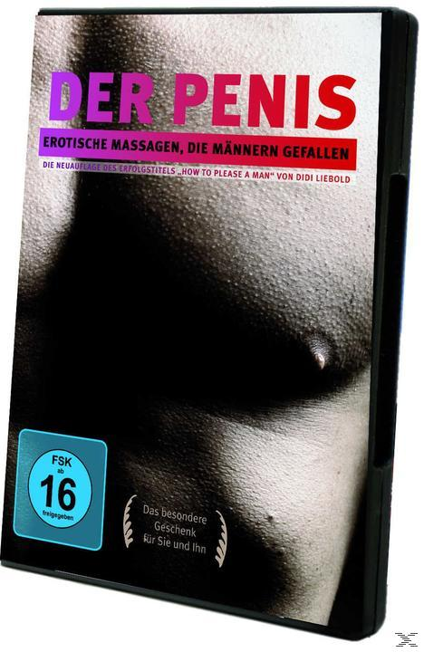 DVD-Cover mit einem männlichen Torso. Text auf Deutsch über erotische Massage.