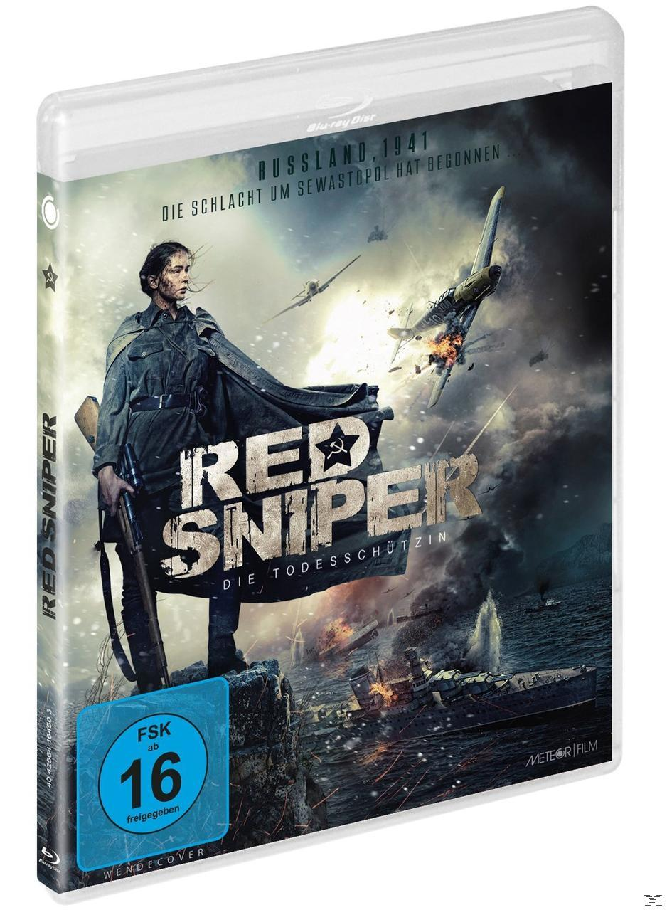 DVD-Cover von Red Sniper: Die Todesschützin mit einer Frau mit Gewehr und einem Flugzeug.