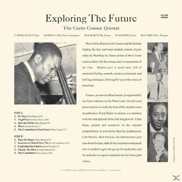 Albumcover 'Exploring The Future' von Curtis Counce Quintet, s/w.
