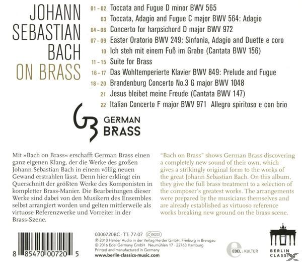 CD-Cover mit Text über Johann Sebastian Bach und die Musik auf der CD.