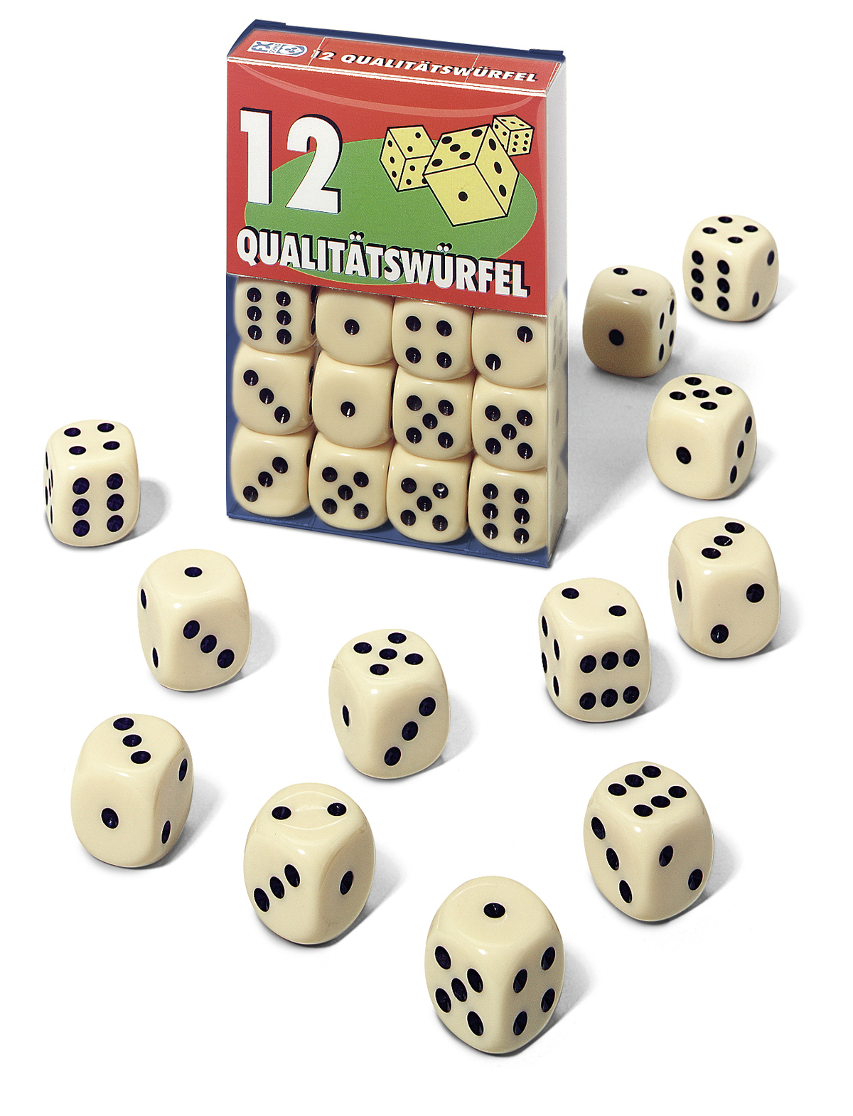 RAVENSBURGER 270972 12 Qualitätswürfel in Klarsichtbox