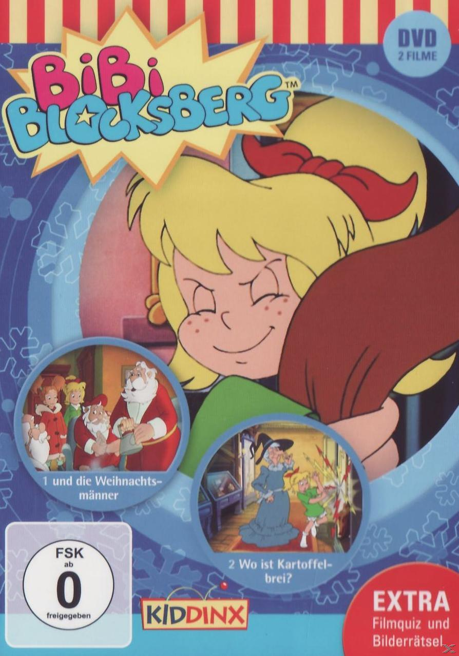 DVD-Cover von Bibi Blocksberg, einer Cartoon-Hexe. Enthält Illustrationen von Szenen aus dem Film.