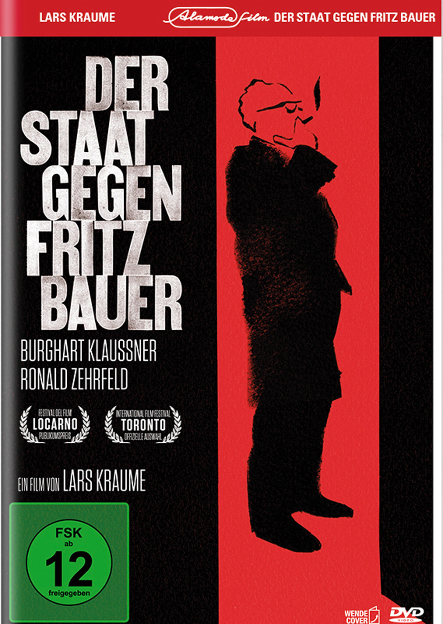 Filmcover. Eine Männersilhouette vor rotem Hintergrund mit Titeltext. Freigegeben ab 12 Jahren.