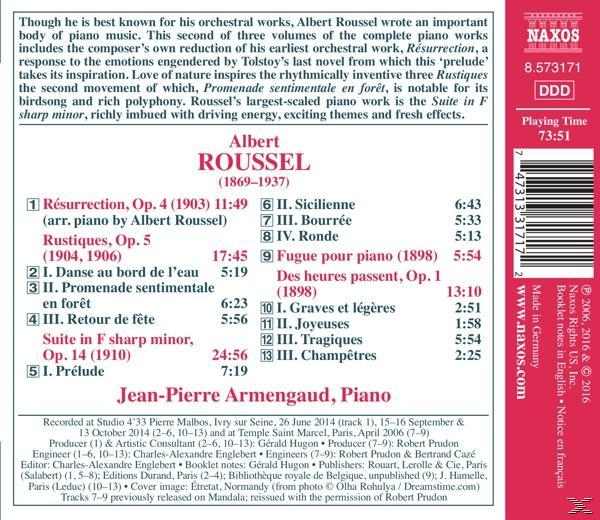 Album-Rückseite mit Titelliste, Credits und Barcode. Roter Hintergrund mit weißem Text.