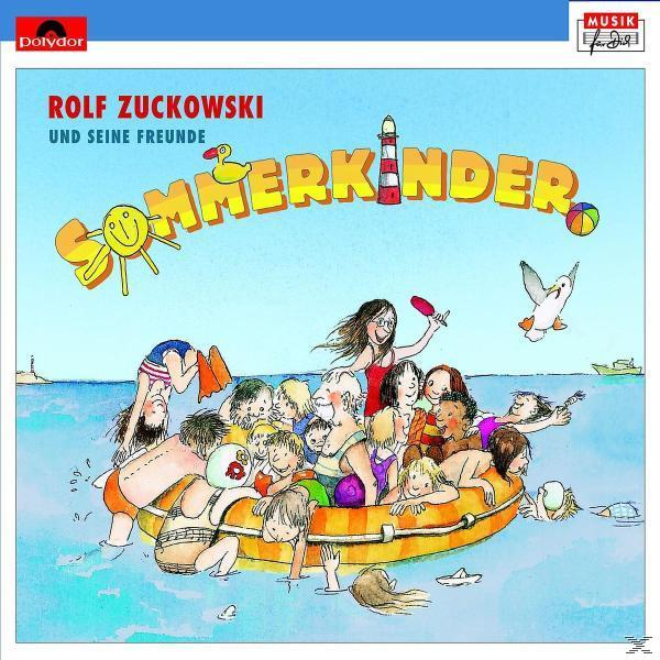 Albumcover für 'Sommerkinder' von Rolf Zuckowski. Es zeigt Kinder im Wasser und einen sonnigen Tag.