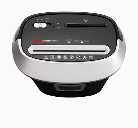 GEHA Office X10CD Aktenvernichter, Schwarz/Silber