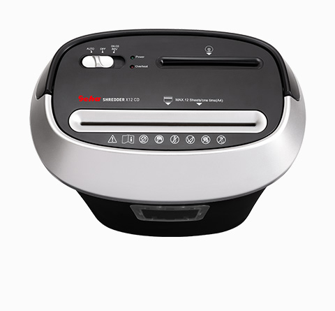 GEHA Office X12 CD Aktenvernichter, Schwarz/Silber