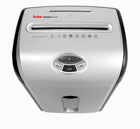 GEHA Office X16CD Aktenvernichter, Schwarz/Silber