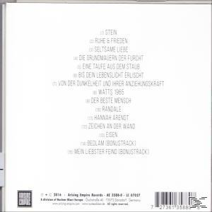 Rückseite der CD mit deutschen Songtiteln in weißer Schrift.