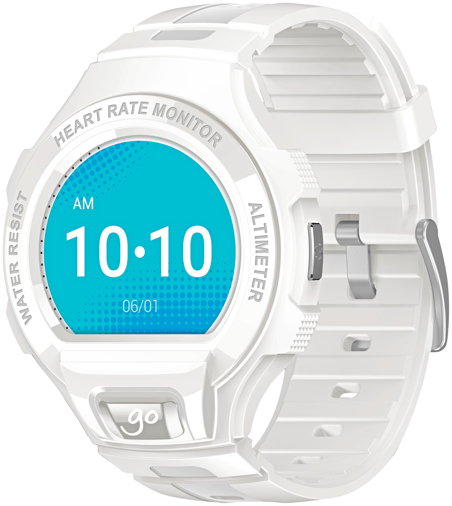 Smartwatch - Alcatel Go Watch, Resistente al agua, Bluetooth, Blanco