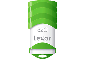 Pendrive de 32 GB - Lexar JumpDrive V30 LJDV30-32GABEU, USB 2.0, Cubierta retráctil, Verde