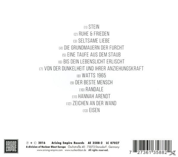 Albumcover mit einer Liste deutscher Songtitel.