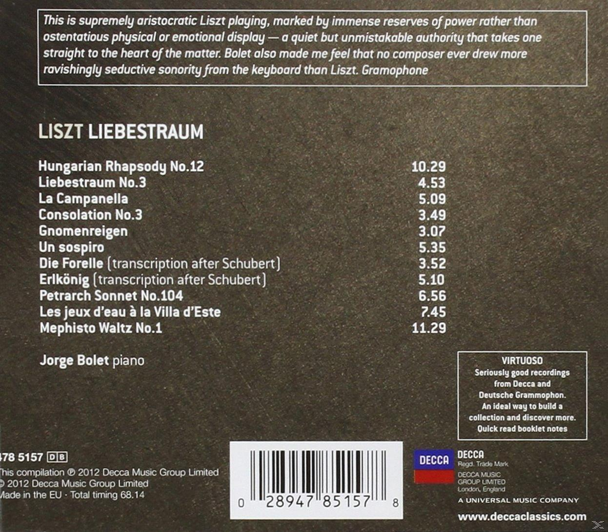 Album borító szöveggel és Liszt dalok listájával. Fekete-fehér kép.
