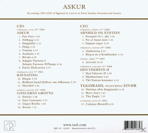 Albumcover mit Titellisten und Text, mit Text und einem Barcode.