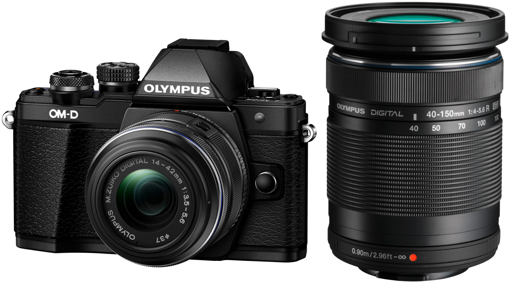 OLYMPUS E-M10 Mark II DZK Systemkamera mit Objektiv M.Zuiko digital 14-42mm II R und 40-150mm,schwarz