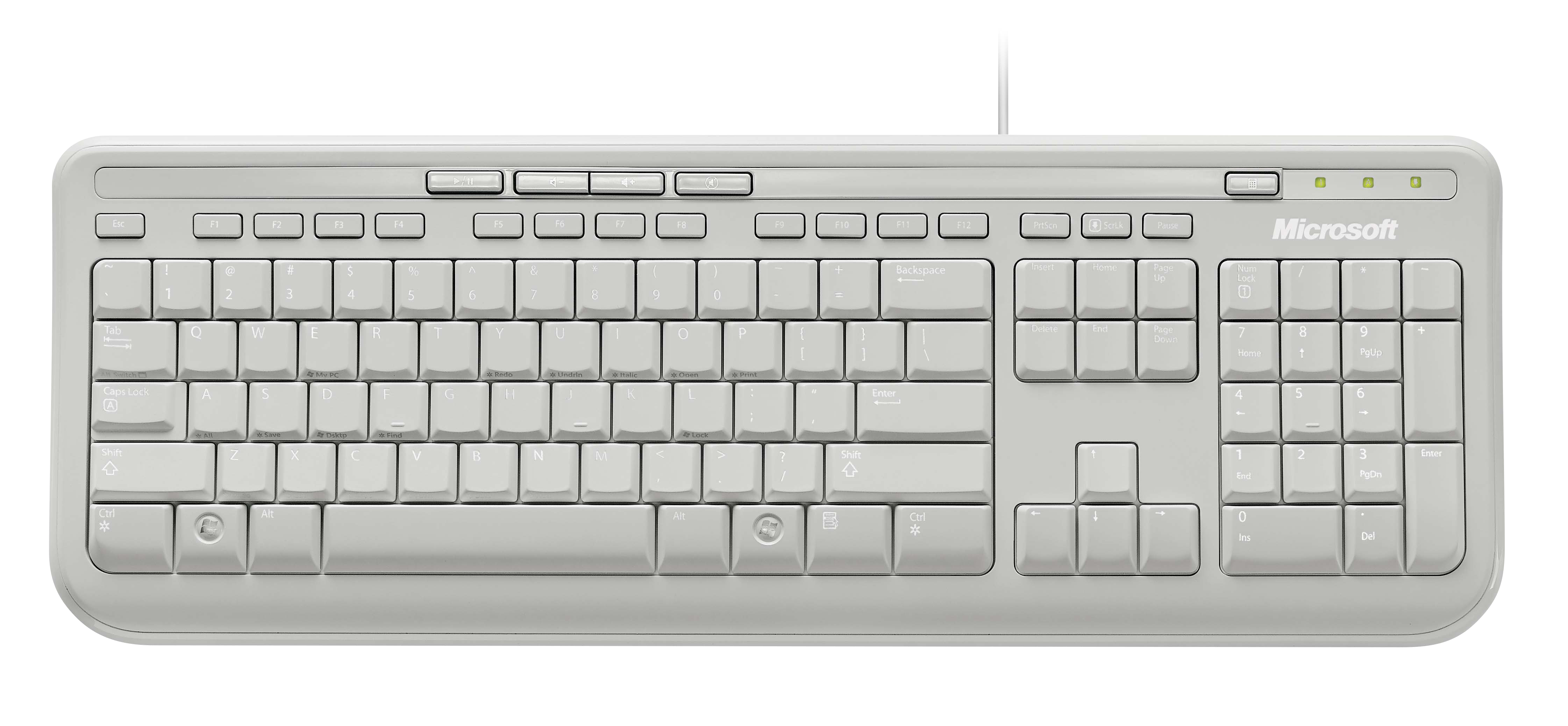 MICROSOFT Wired Keyboard 600, Tastatur, kabelgebunden, Weiß