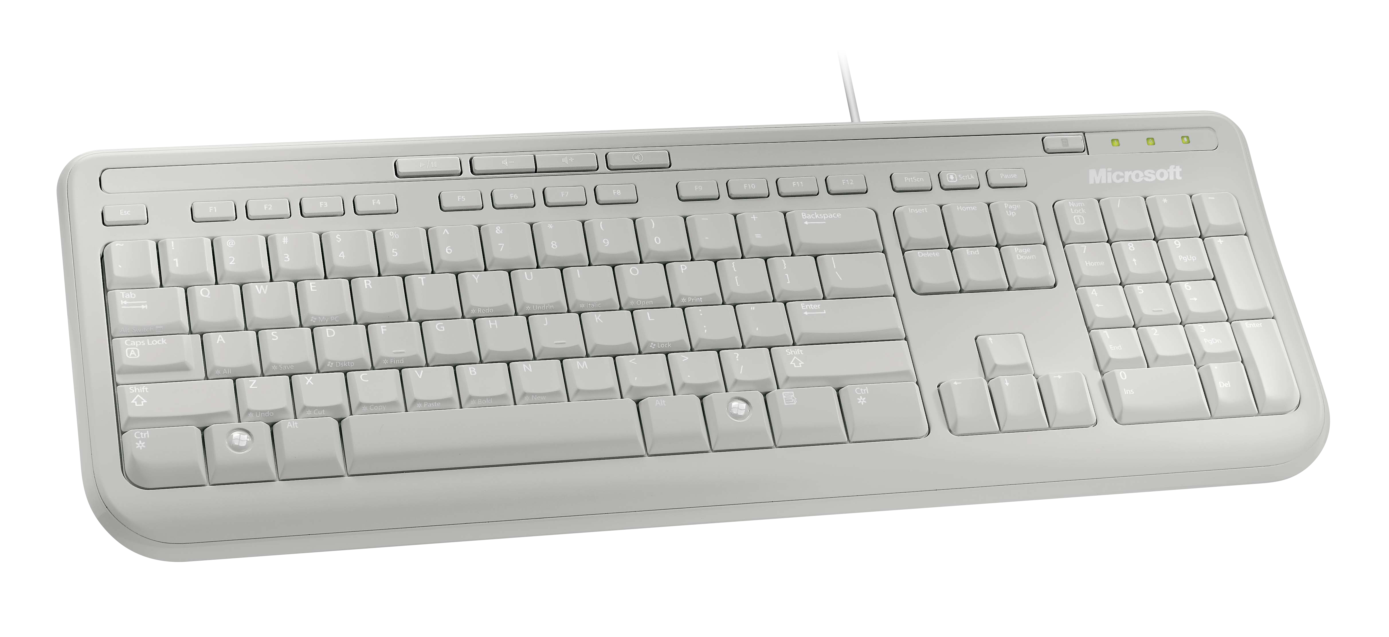 MICROSOFT Wired Keyboard 600, Tastatur, kabelgebunden, Weiß