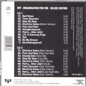 Album-Rückseite mit Titelliste von OFF - Organisation for Fun Deluxe Edition.