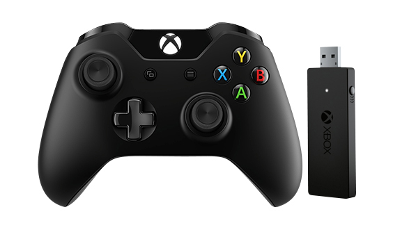 MICROSOFT Xbox One Controller + Wireless Adapter für Windows Wireless Controller Schwarz für PC