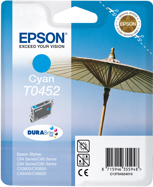 EPSON Original Tintenpatrone Cyan (C13T04524010)